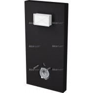 Alcaplast Zabudowa + A1101/1200 Sádromodul Slim M1204 Czarny połysk