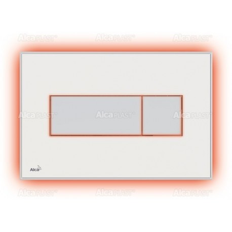 Alcaplast Przycisk sterujący do spłuczek podtynkowych z wklejaną kolorową płytką (Biały) i podświetleniem Czerwony M1470-AEZ113
