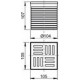 Alcaplast Gardziel wpustu, kratka 105 × 105 szara APV0100