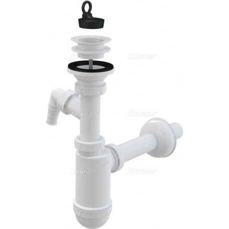 Alcaplast Syfon umywalkowy Ø32 z przyłączem i plastikowym sitkiem Ø63 A420P 