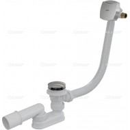 Alcaplast Syfon wannowy click-clack z napełnianiem przelewem metal-chrom (długośc 120 cm) A508KM 120