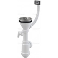 Alcaplast Syfon zlewozmywaka z przelewem i podłączeniem pralki sitko nierdzewne Ø115  A447P Ø50/40