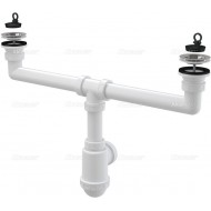 Alcaplast Syfon zlewu dwukomorowego sitka nierdzewne Ø70 A449 Ø50/40