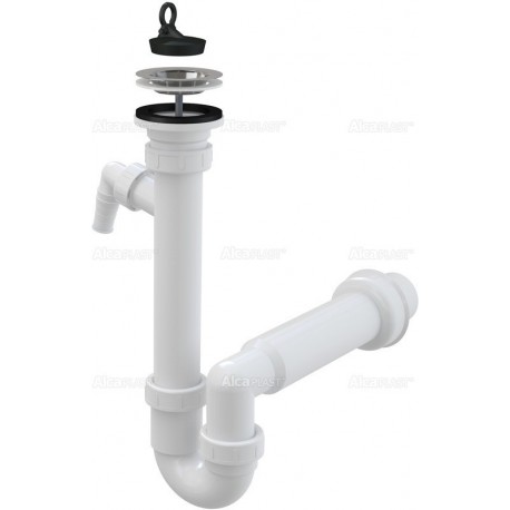 Alcaplast Syfon zlewozmywaka rurowy sitko nierdzewne Ø70 i z zlącze podłączeniowe A810 Ø50