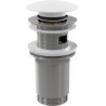 Alcaplast Spust umywalki click/clack 5/4" metalowy z przelewem, duży korek, BIAŁY, A392B