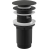 Alcaplast Spust umywalki click/clack 5/4" metalowy z przelewem, duży korek, CZARNY, A392BLACK