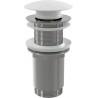 Alcaplast Spust umywalki click/clack 5/4" metalowy bez przelewu, duży korek, do umywalek szklanych i z tworzywa, BIAŁY,  A395B
