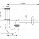 Alcaplast Półsyfon umywalkowy „U“ z nakrętką 5/4", metalowy, A4320