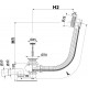 Alcaplast Syfon wannowy, korek automatyczny, mosiądz antyczny (długość 100 cm), A55ANTIC-100