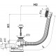 Alcaplast Syfon wannowy, korek automatyczny, czarny-mat (długość 100 cm), A55BLACK-100