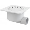 Alcaplast Kratka ściekowa 150x150/50 mm, odpływ boczny, kratka biała, syfon mokry, APV15