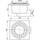 Alcaplast Kratka ściekowa 150x150/50 mm, odpływ boczny, kratka biała, syfon mokry, APV15