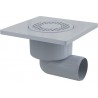 Alcaplast Kratka ściekowa 150 × 150/50 odpływ boczny, kratka szara, syfon mokry APV3